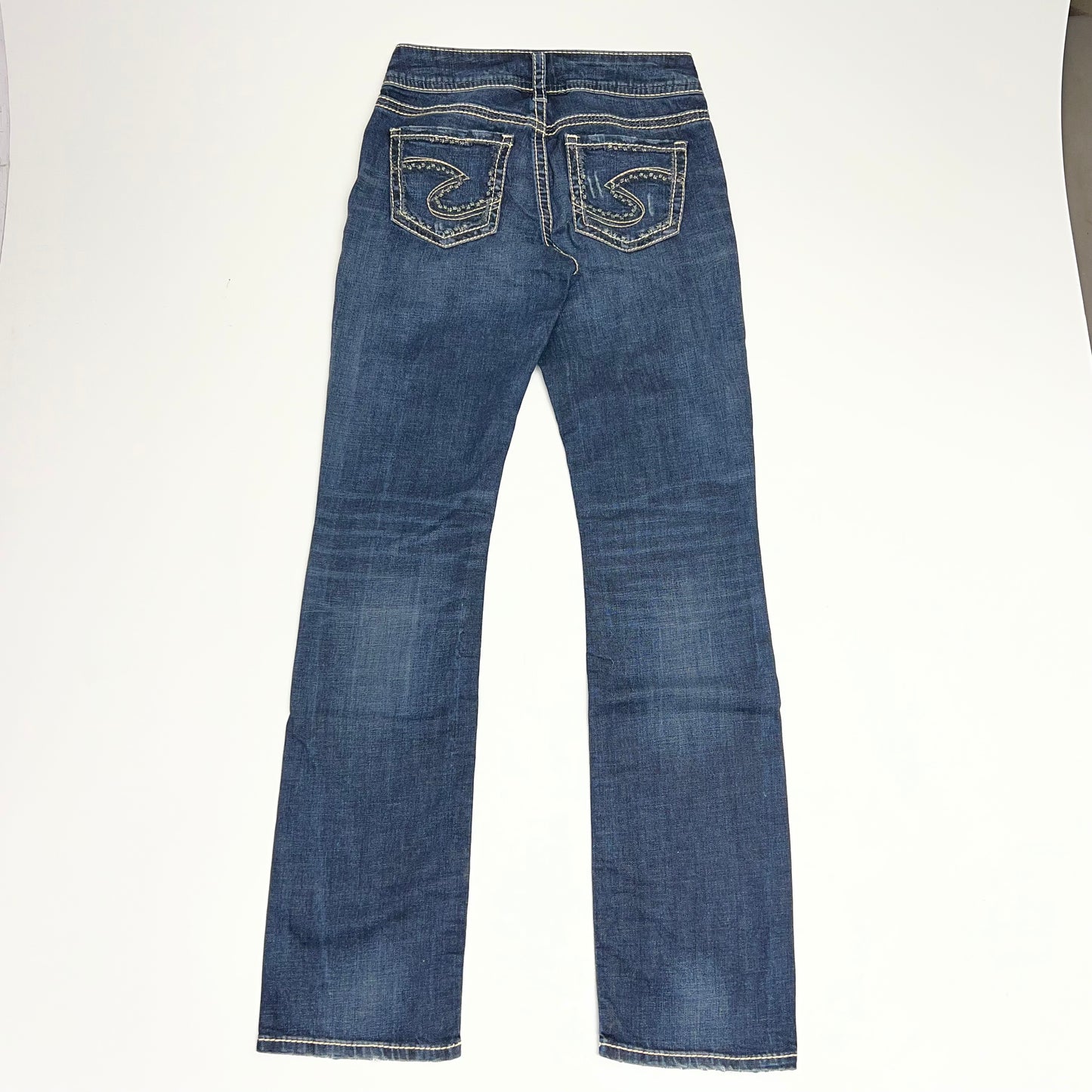 SILVER JEANS CO Mid Rise Straight Luxe Stretch Jean Women's Sz 31/36 Aurora