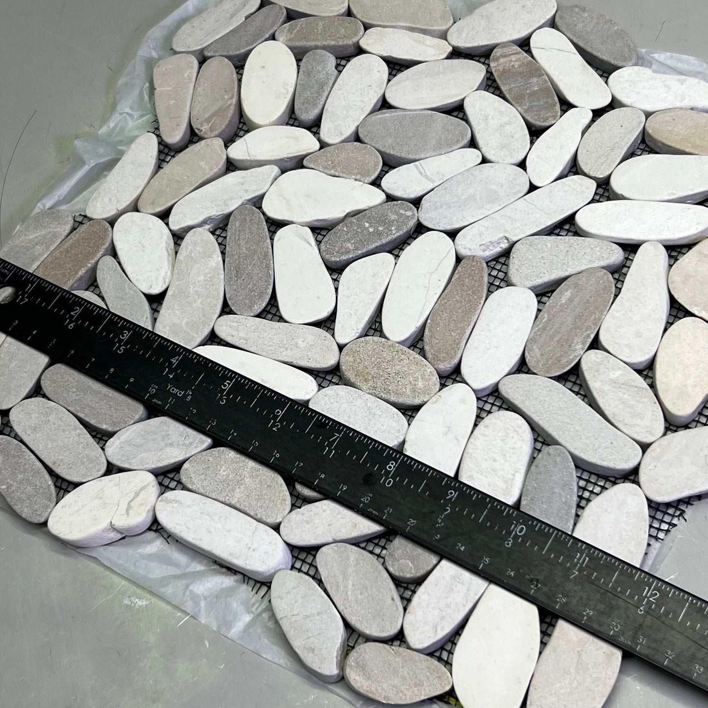 Natural Stone Tile (11 Pcs) 12" x 12" White/Beige Matt GAMI36