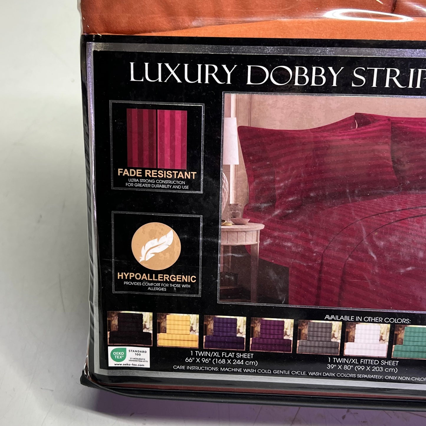 ZA@ ELEGANT COMFORT (6 PIECE SET) Luxury Soft Bed Sheets Set Dobby Stripe Design Twin/Twin XL Copper C