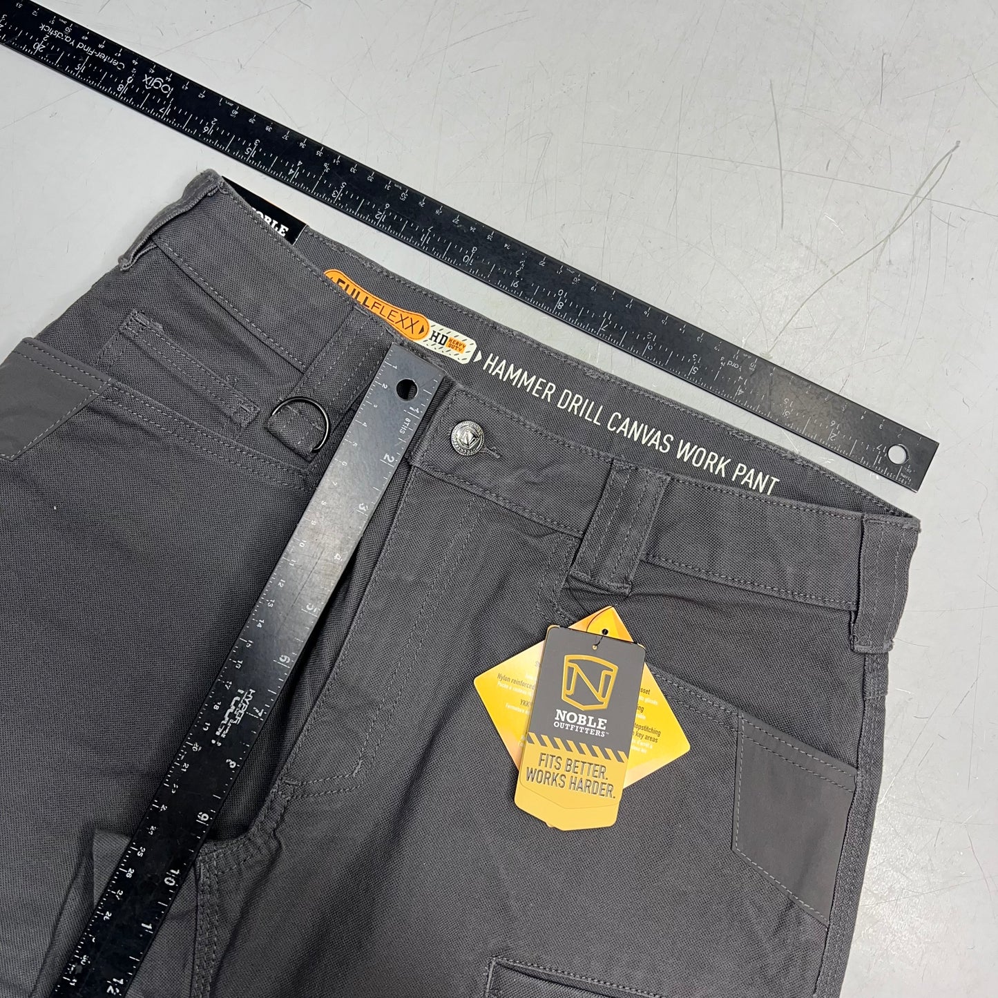 NOBLE OUTFITTERS Full Flex HD Hammer Canvas Work Pant Men's Sz 32x32 Wolf Grey