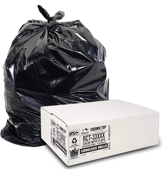 ZA@ COEX CLASSIC 100Bags Black Garbage Bags VCX-3339XX Sz 33x39 (New Other)