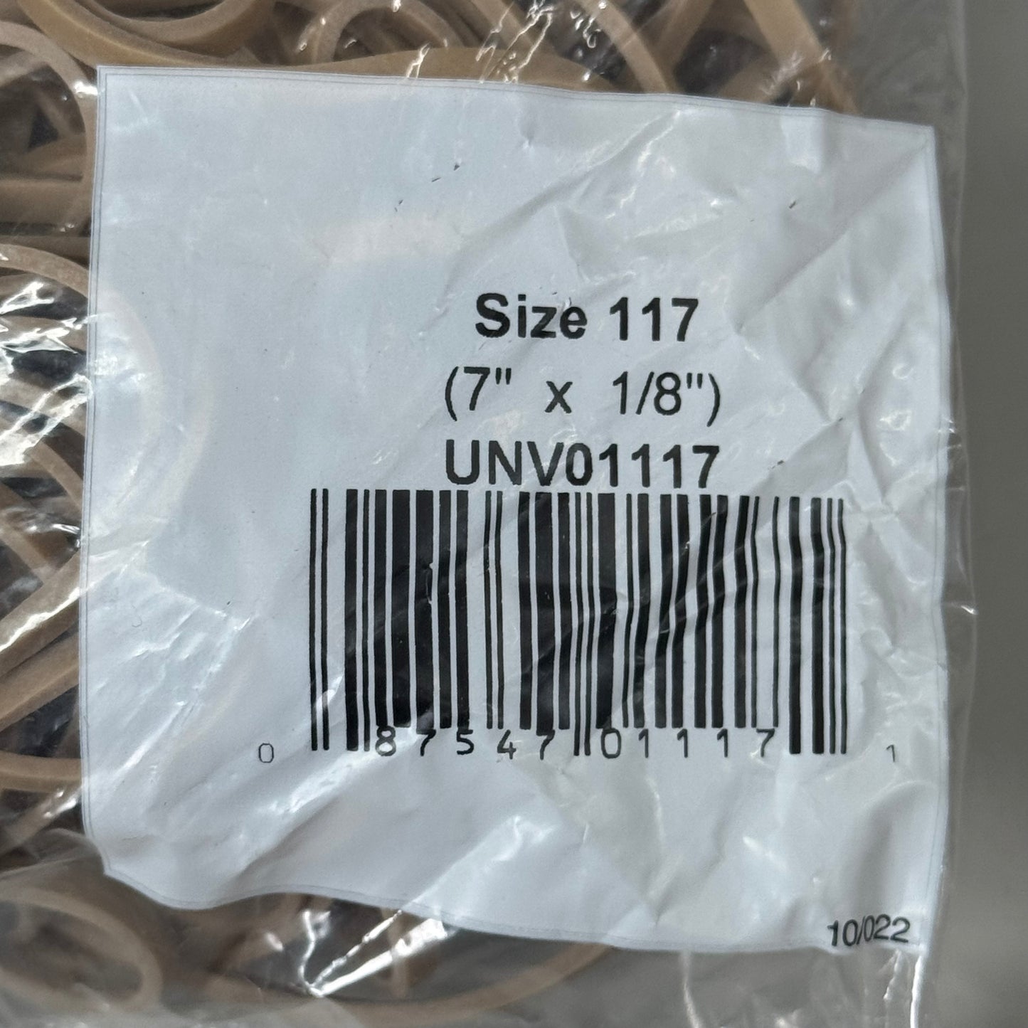 ZA@ UNIVERSAL (2 BAGS, 2 POUNDS) Rubber Bands Stretch Wrap Size 117 7" x 1/8" Beige (Copy)