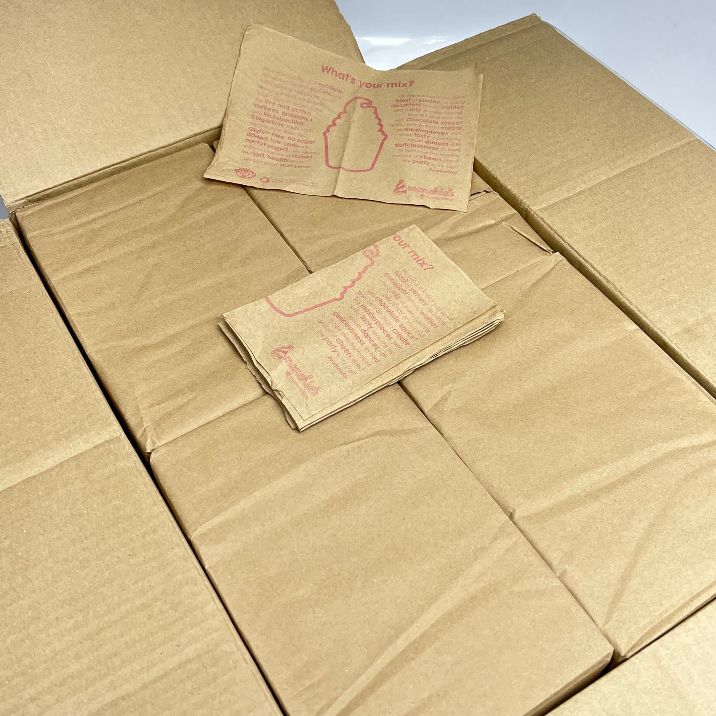 ZA@ MENCHIES (6000 NAPKINS) Company Paper Napkins 8"x6" Brown/Pink Z65350D2 (New |Other)