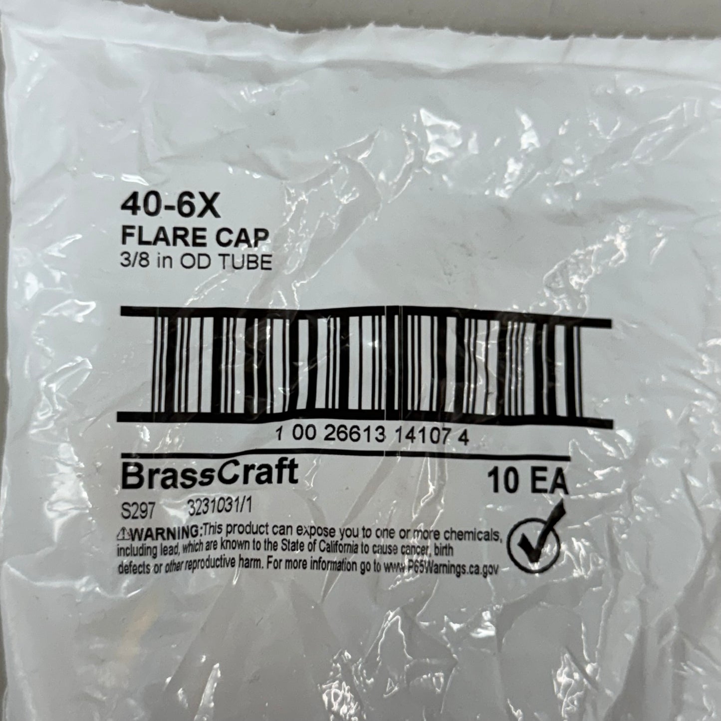 BRASS CRAFT (10Pack) Tube Flare Cap 3/8" Brass 40-6X