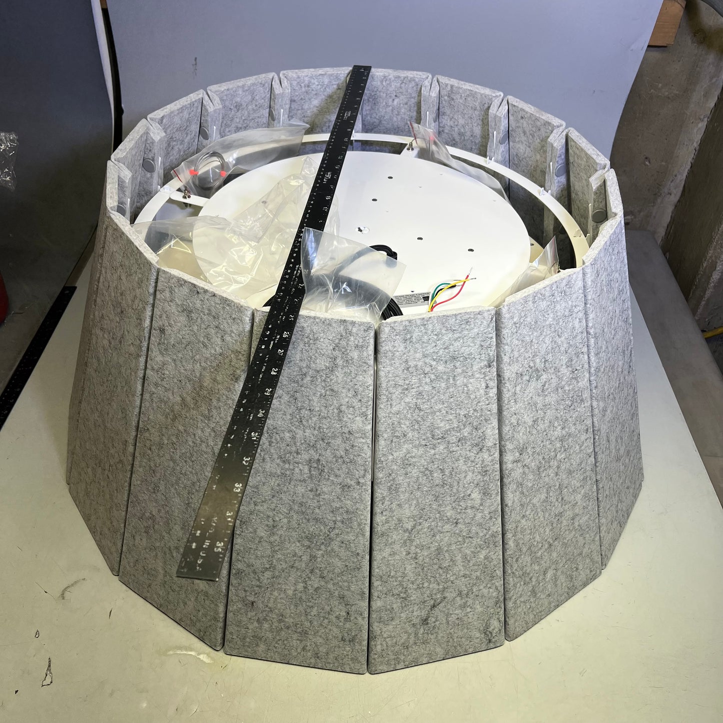 LUXX BOX Vapor Echo (LX-VE) Sound Management Pendant Lighting 36" - M Light Grey