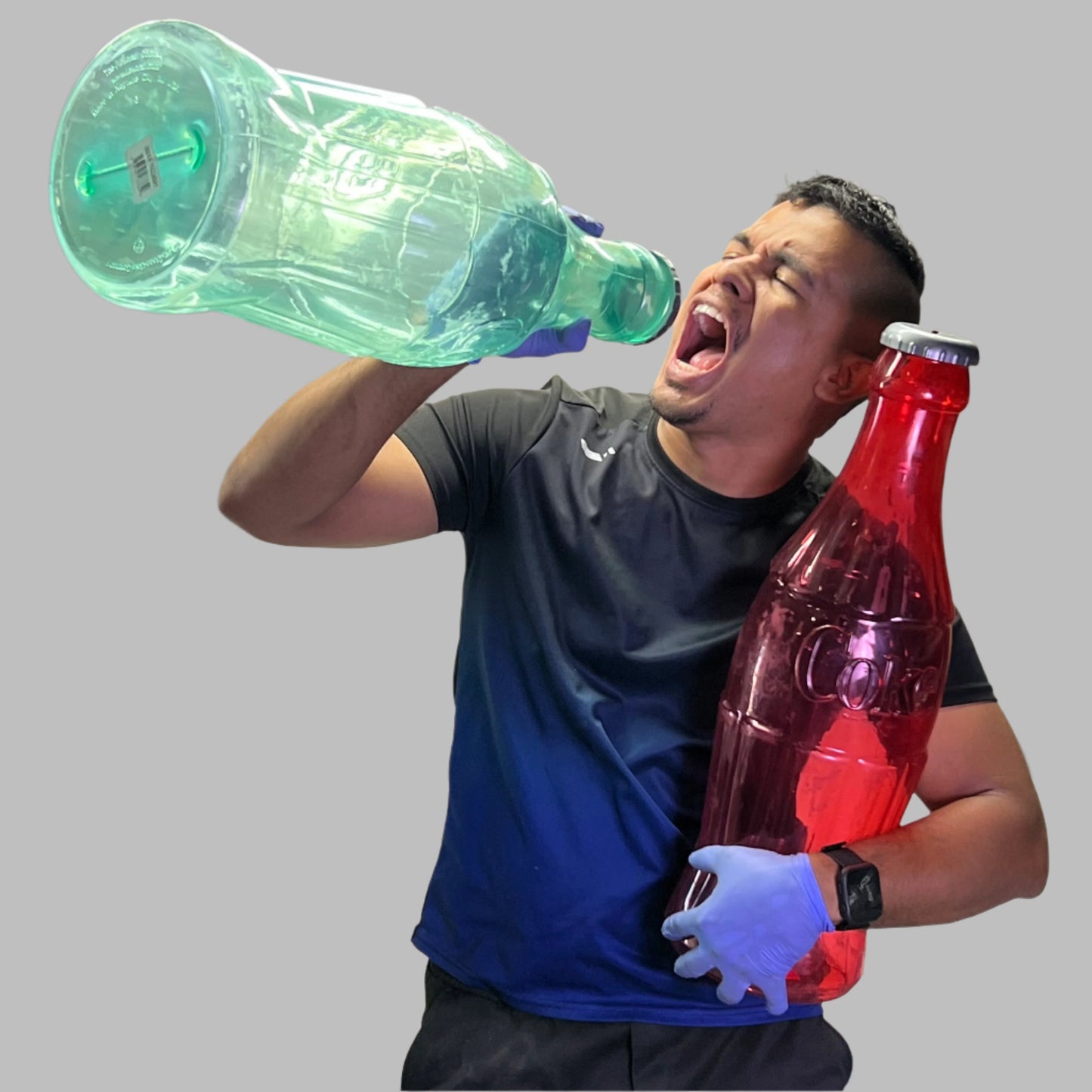 ZA@ COCA-COLA (2 PACK) Plastic Coke Bottle Bank 22"H Green & Red (AS-IS) B