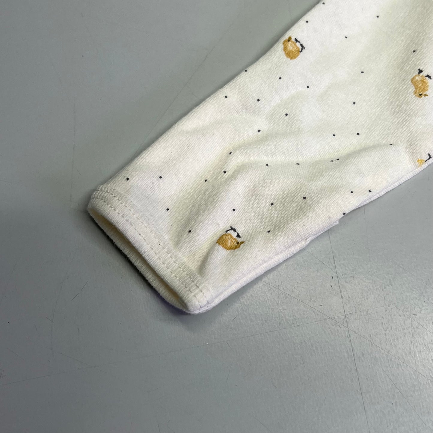 CARTERS (SET OF 2) Ducks Long Sleeve Bodysuits Baby's Sz 3M Yellow/White 1S959010