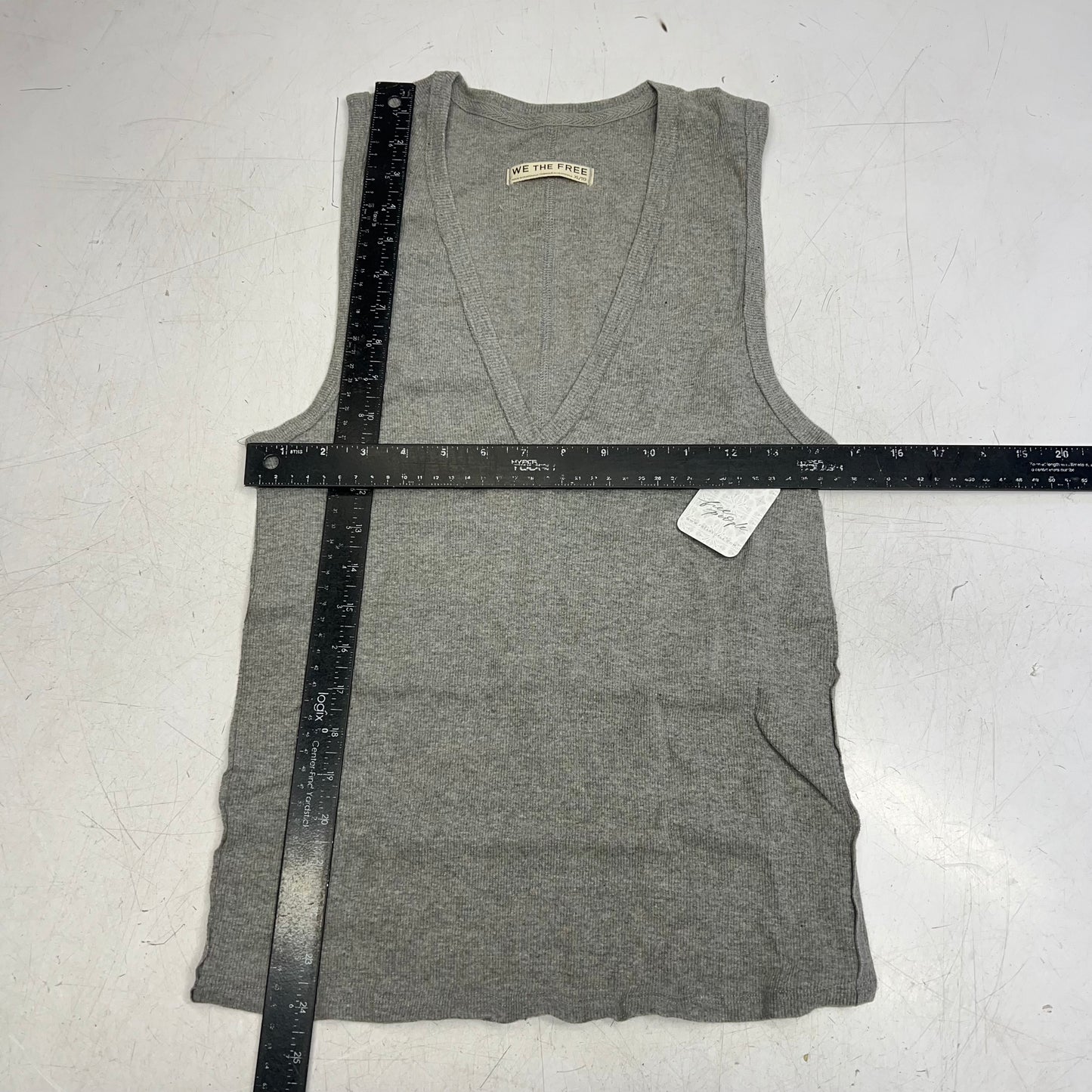 FREE PEOPLE We The Free Neria V-neck Tank Top Women's Sz XL Heather Grey