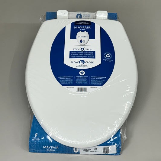 BEMIS Mayfair Slow Close Toilet Seat & Lid Elongated Shape White 147SLOW 000