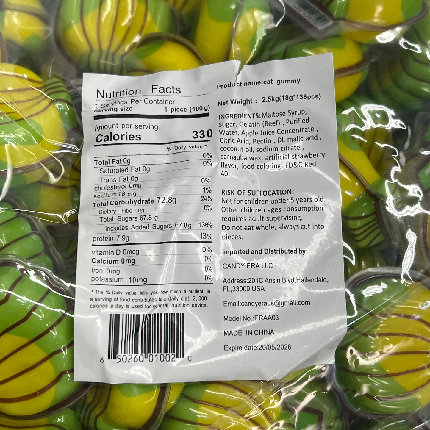 DEER DADA (5 LBS BAG) Individually Wrapped Gummy Banana Candy's BB 05/26