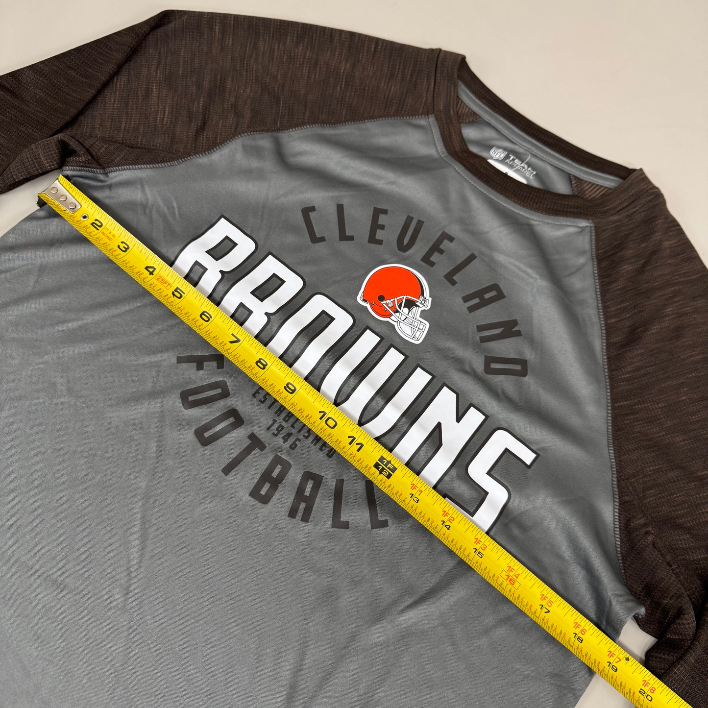 NFL Cleveland Browns Long Sleeve Shirt M Brown/Grey 1802970 Established 1946