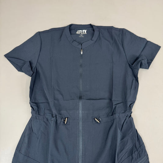 GREEN TOWN 4 Flex Scrubs Jumpsuit Cinch In Waist Women's Sz M Pewter GFX-023AST