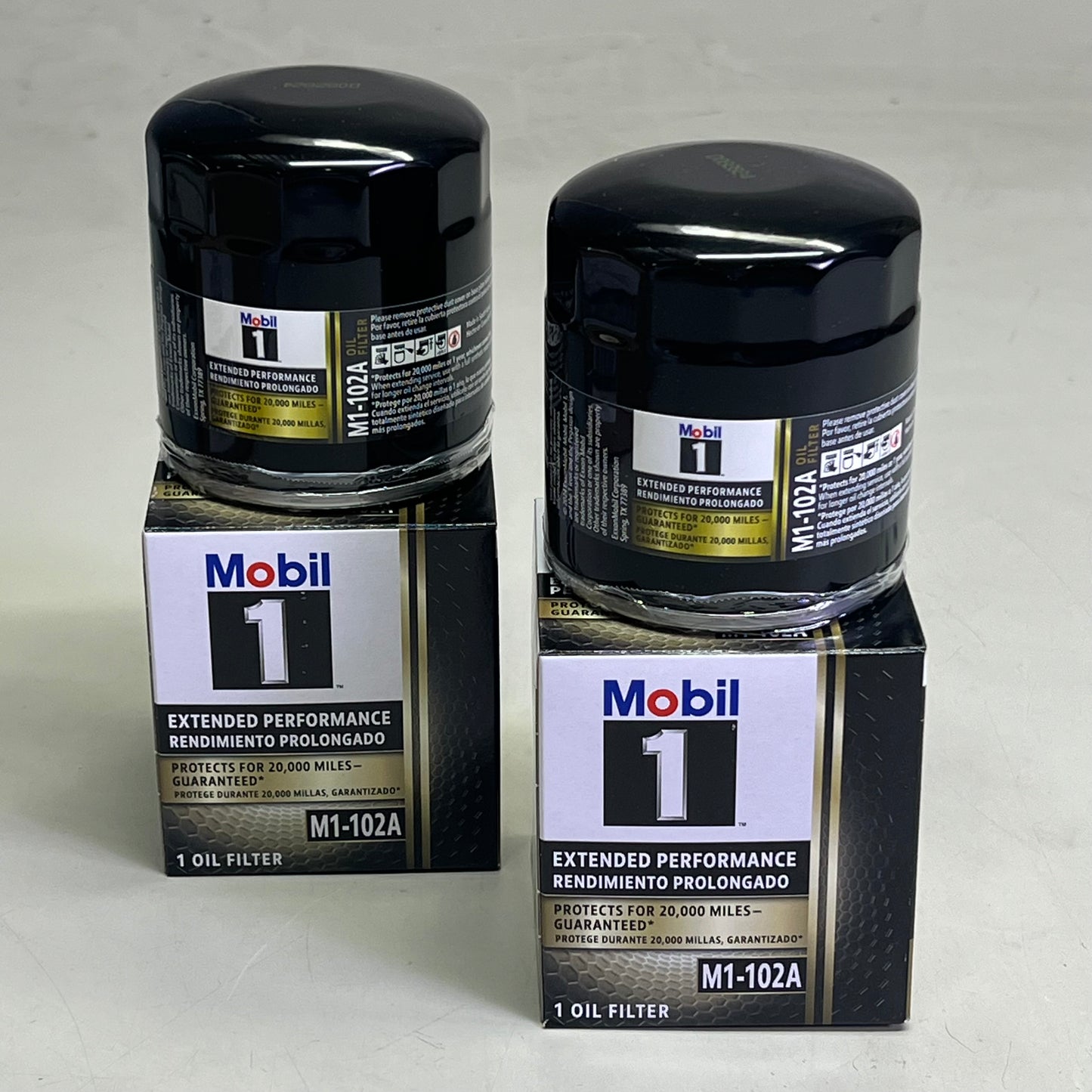 MOBIL 1 (2 PACK) Engine Oil Filter Extended Protection 20,000 Mile Black M1-102A