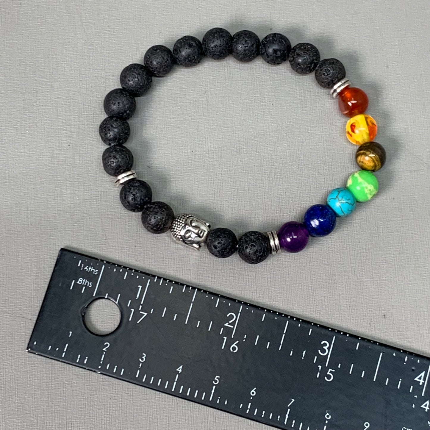 BEST WHOLESALE (12 PACK) Beaded Black-Rainbow Crystal Bracelets 3" Silver Head New