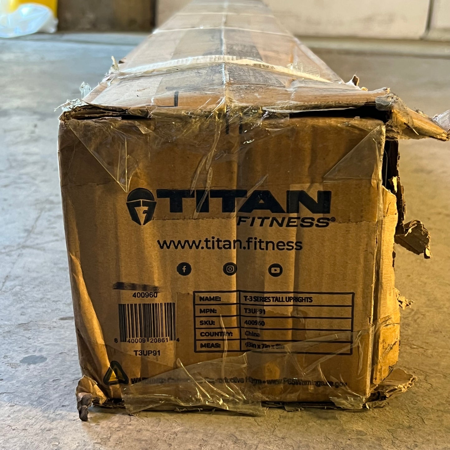 TITAN T-3 Series Tall uprights Sz 93" x 7" x 8", T3UP91