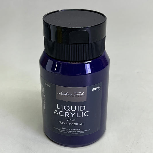 MASTERS TOUCH (2 PACK) Liquid Acrylic Artist Paint 16.9 Fl Oz Violet 1818996