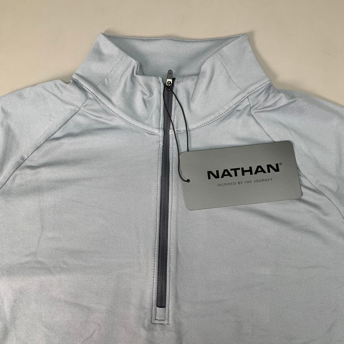 NATHAN Tempo 1/4 Zip Long Sleeve Shirt 2.0 Men's XL Monument Gray NS50960-80128-XL (New)