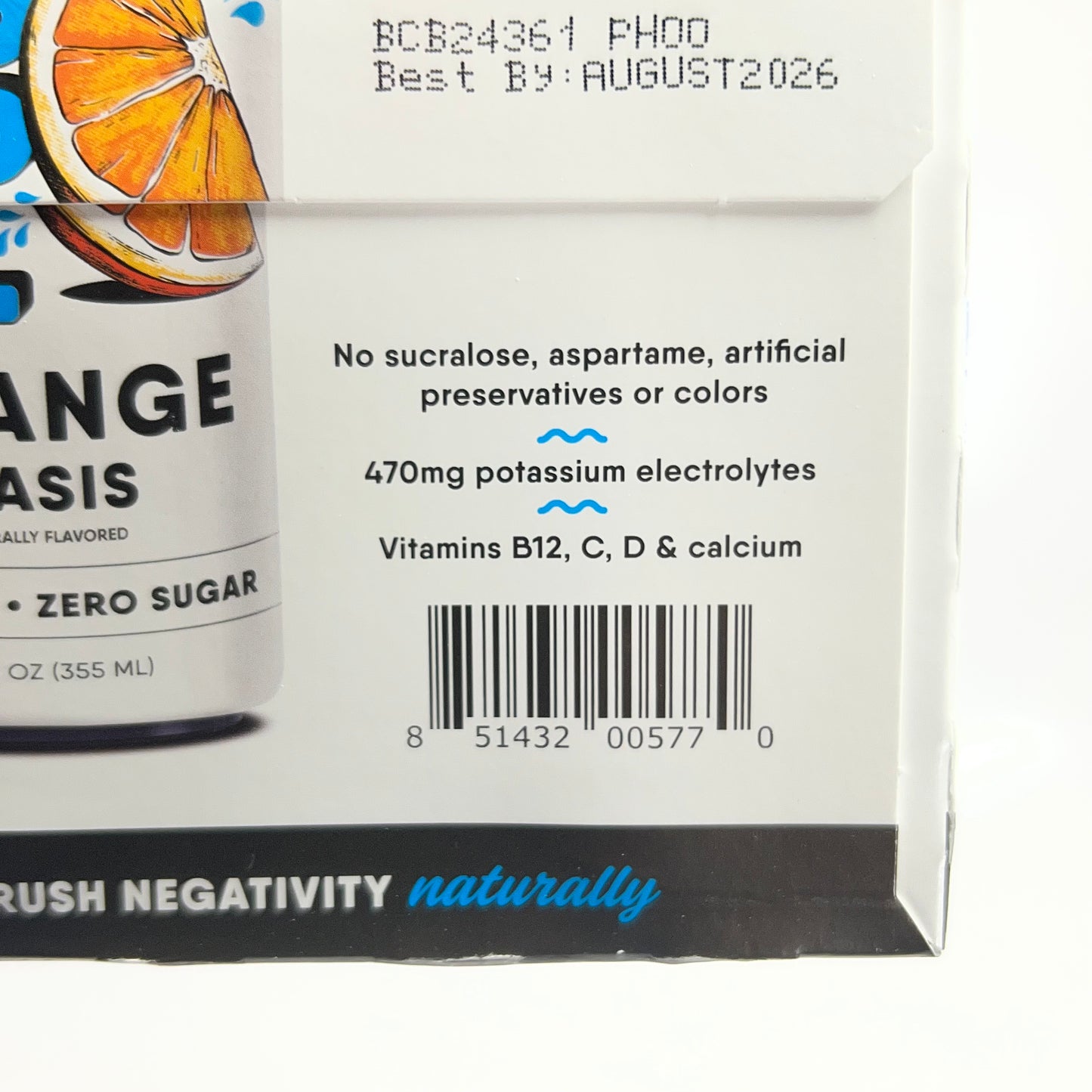 ZA@ POSITIVE (24 PACK) Hydration Orange Oasis 12 fl. oz. BB 08/26