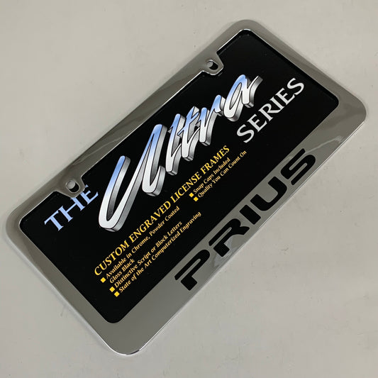 ELITE AUTOMOTIVE PRODUCTS Pruis Emblem Solid Brass License Plate Frame Chrome