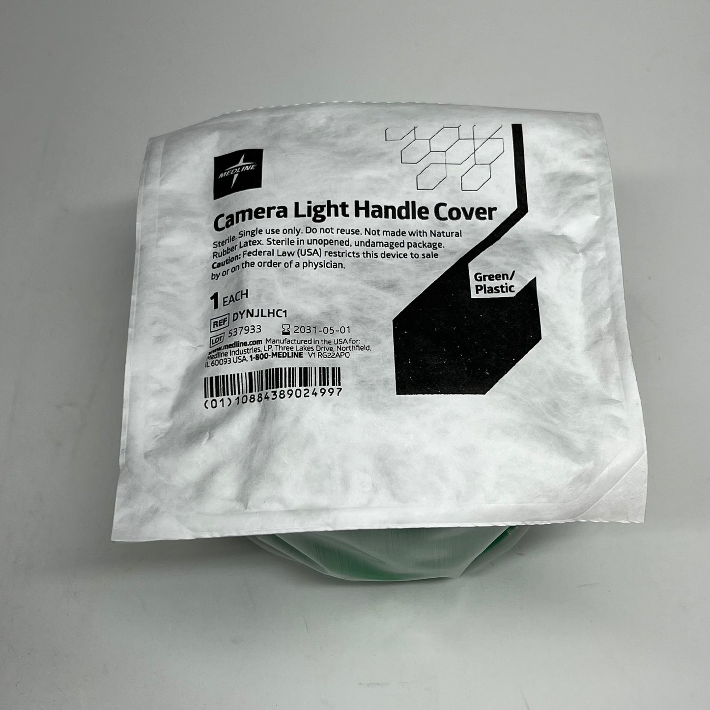 MEDLINE (2 PACK) Camera Light Handle Cover Sterile Single Use Green BB 05/31