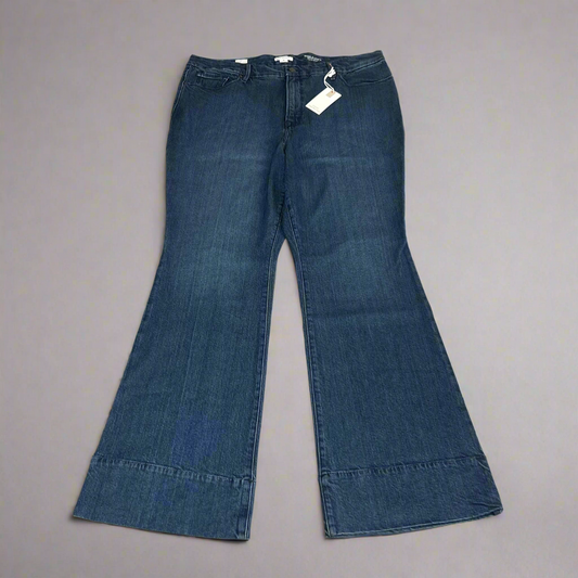 GOOD AMERICAN Good Classic Slim Bootcut High-Rise Jeans Women's Sz 18 Plus Indigo700 GCLBT220T