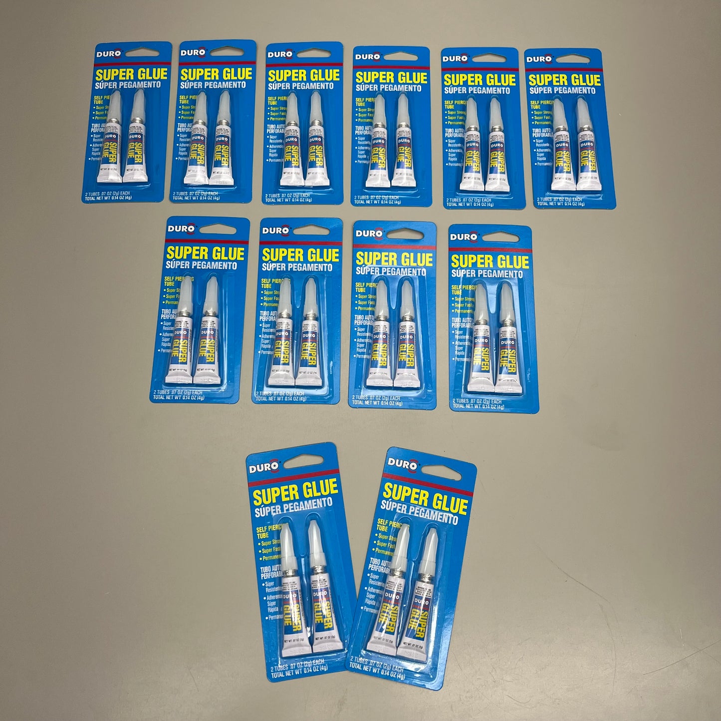 DURO (12 PACK) Super Glue Tube Self Piercing Permanent Clear 2pk .07oz 1347649