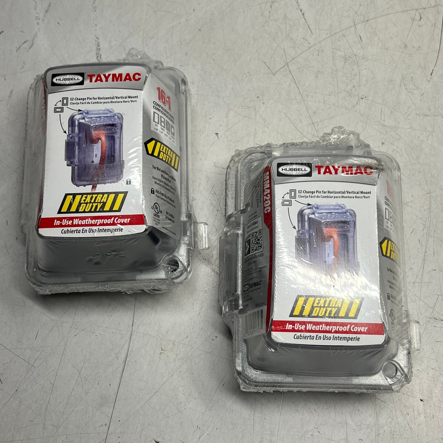 HUBBELL (2 PACK) Taymac Extra Duty Electrical Outlet Cover 2-3/4" Clear MM42|0C