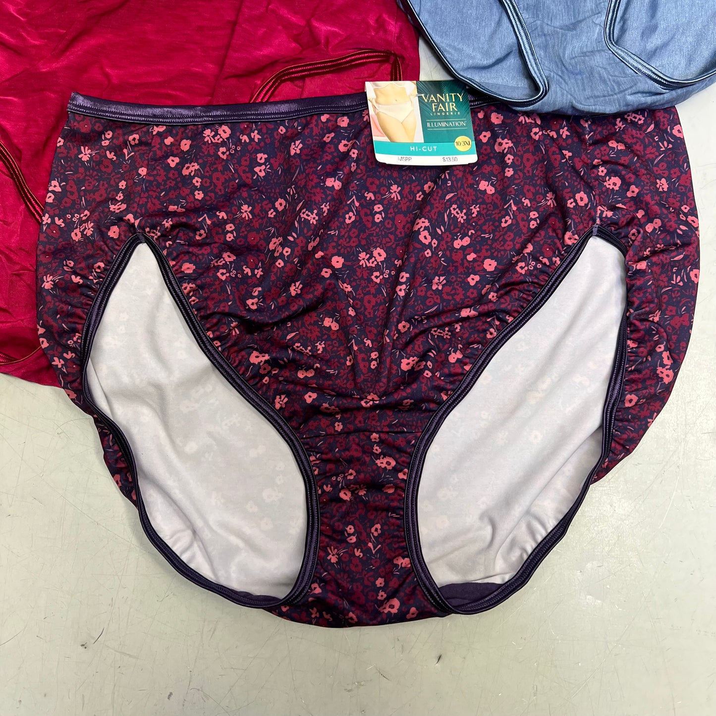 ZA@ VANITIY FAIR Lot Of Assorted Silky Stretch Soft Underwear Women's Variety Sz Red/Blue/Floral