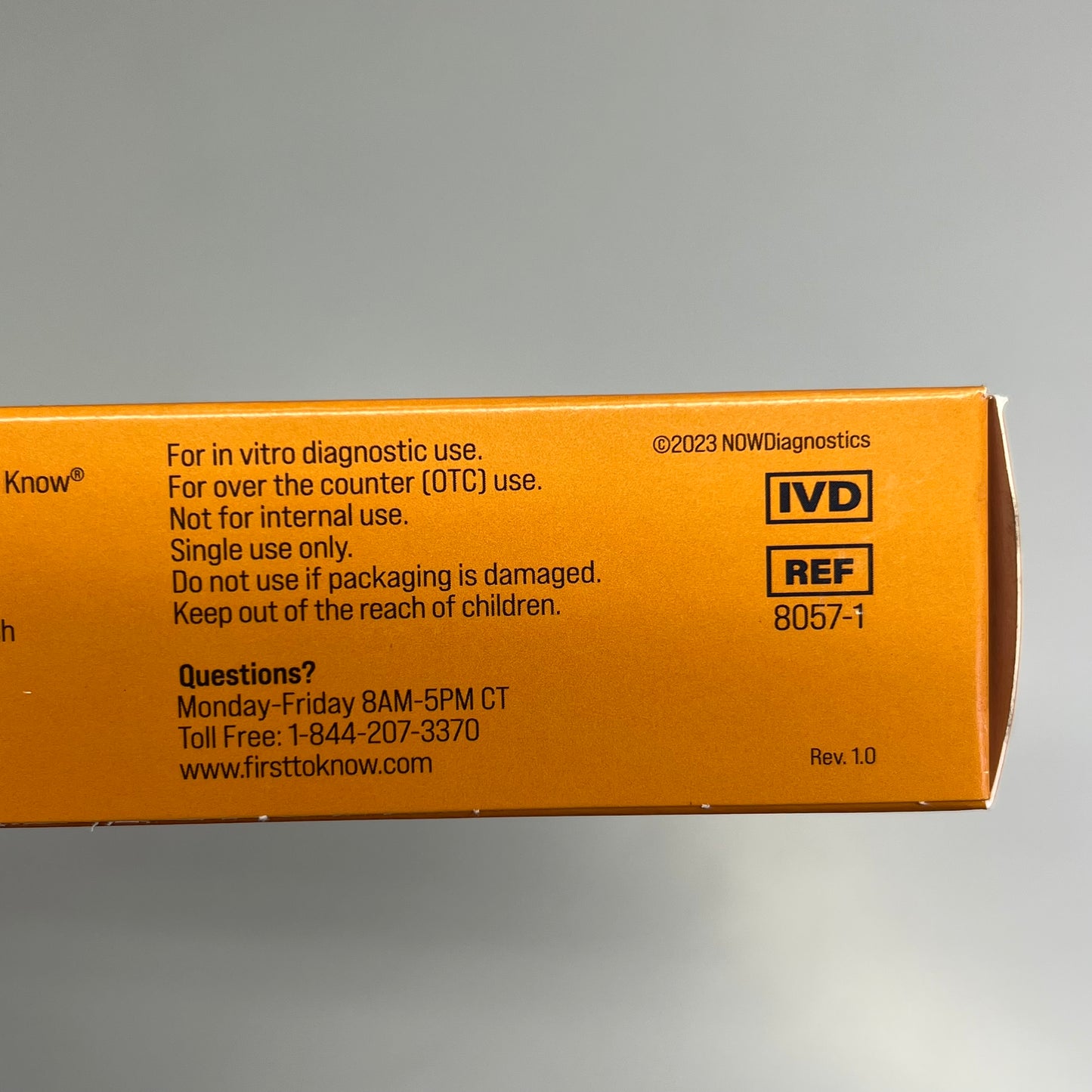 FIRST TO KNOW (1 TEST PER BOX) In Home Syphilis Test Kit 15 Min Results BB 10/25