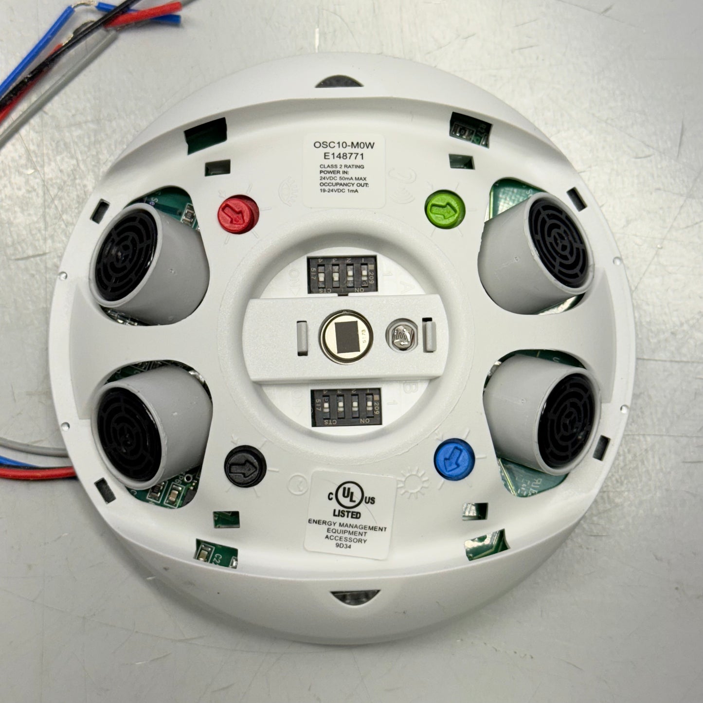 LEVITON Occupancy Sensor OSC10-MWW,Ceiling Mount,24VDC, 1000sqft,White