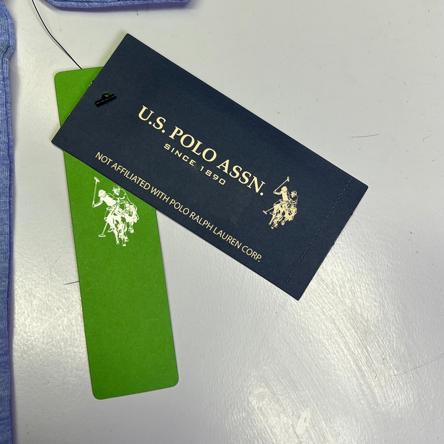 ZA@ U.S. POLO ASSN V-Neck Short Sleeve Tee Shirt Men's Sz XS Sedona Heather Blue