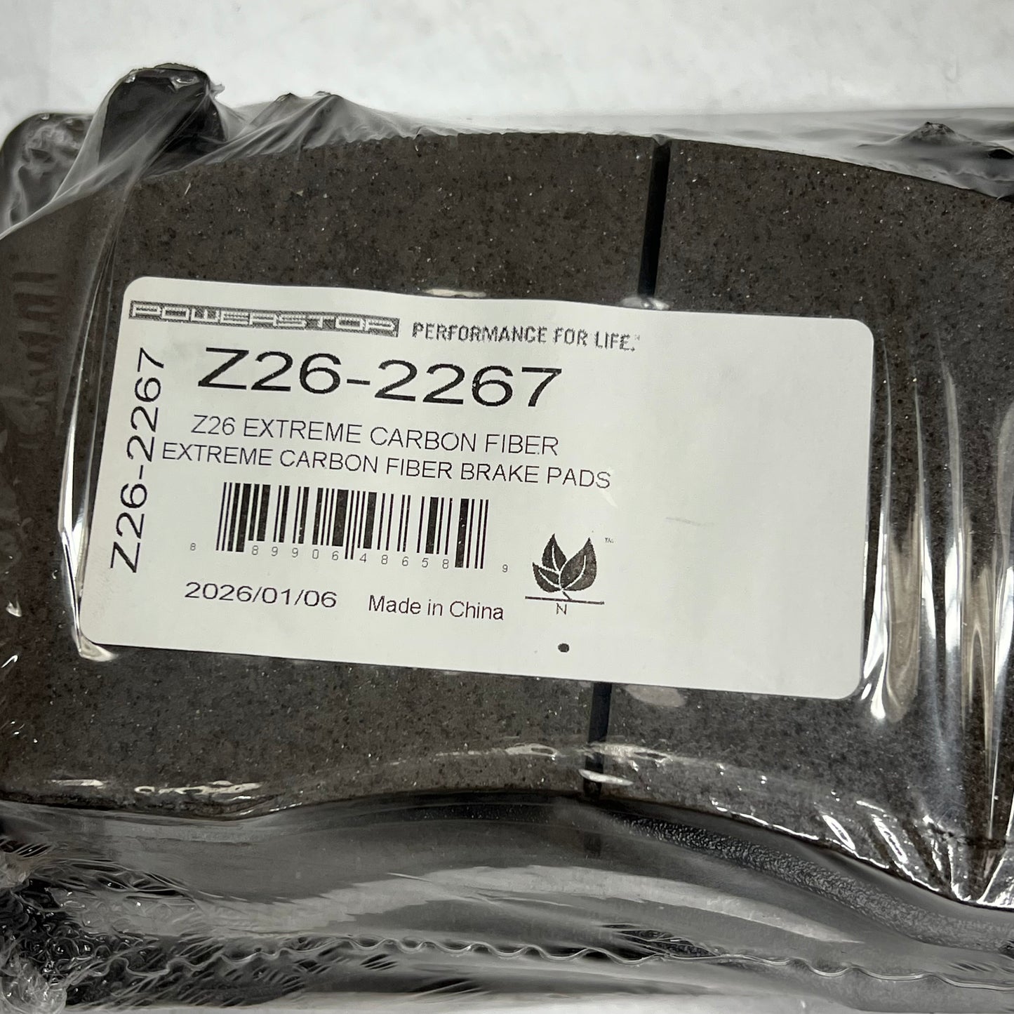 POWER STOP Street Performance Carbon Fiber Front Brake Pads Kit Z26-2267