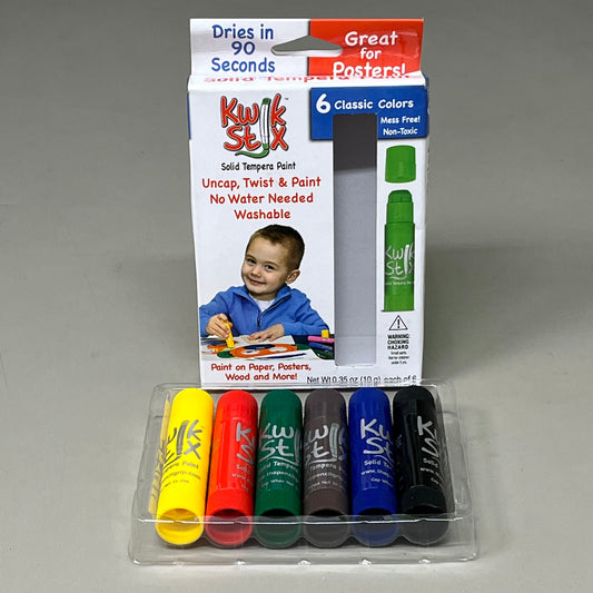 ZA@ THE PENCIL GRIP KWIK STIX Solid Tempera Paint Marker 6 Classic Colors