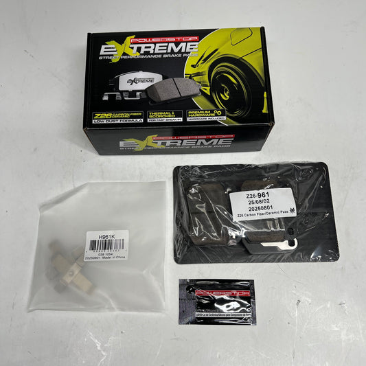 POWER STOP Street Performance Carbon Fiber Ceramic Brake Pads & Hardware Z26-961