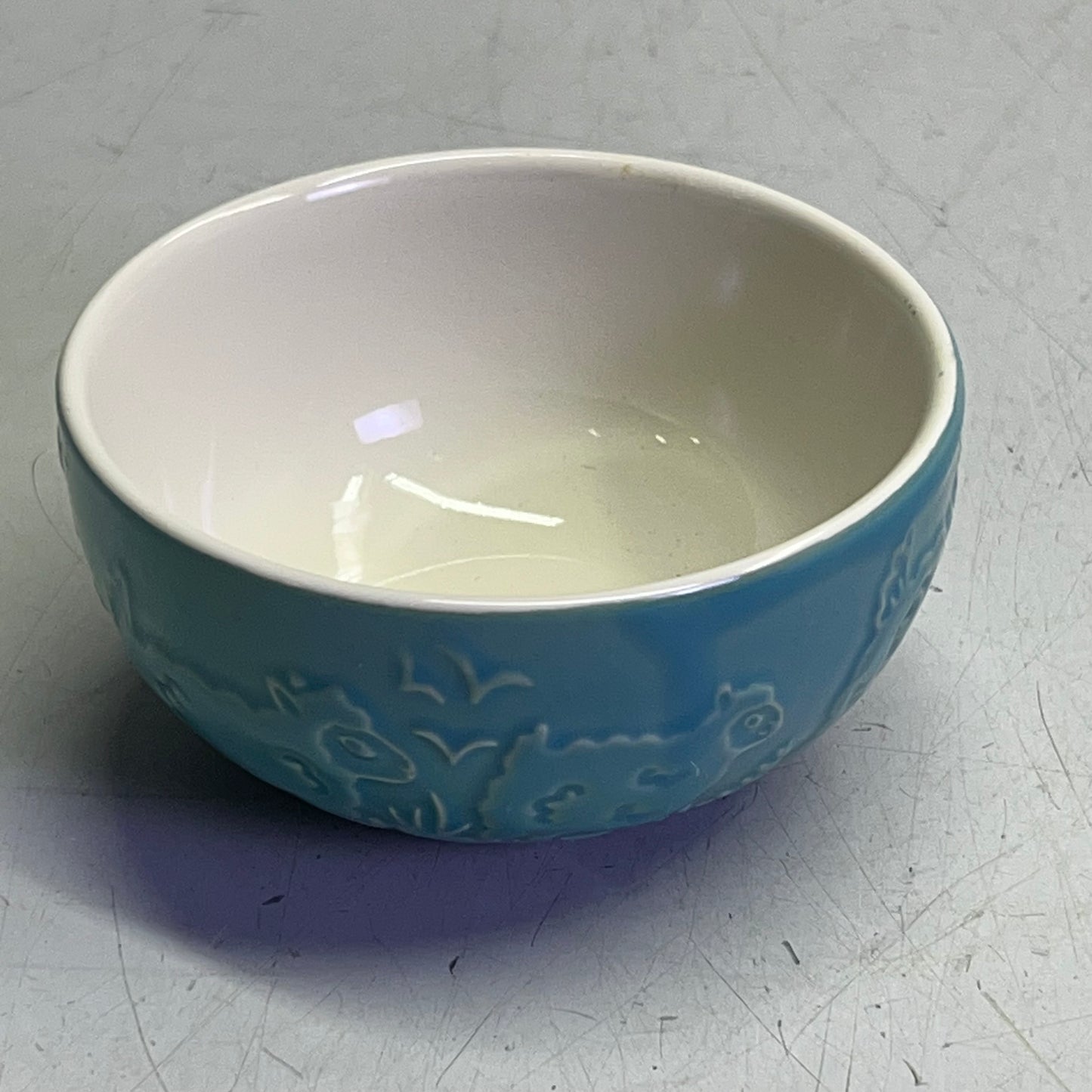 ZA@ KING ARTHUR  (SET OF 4) In The Farmyard Prep Bowls 6oz Cap Red/Yellow/White/Blue 51245