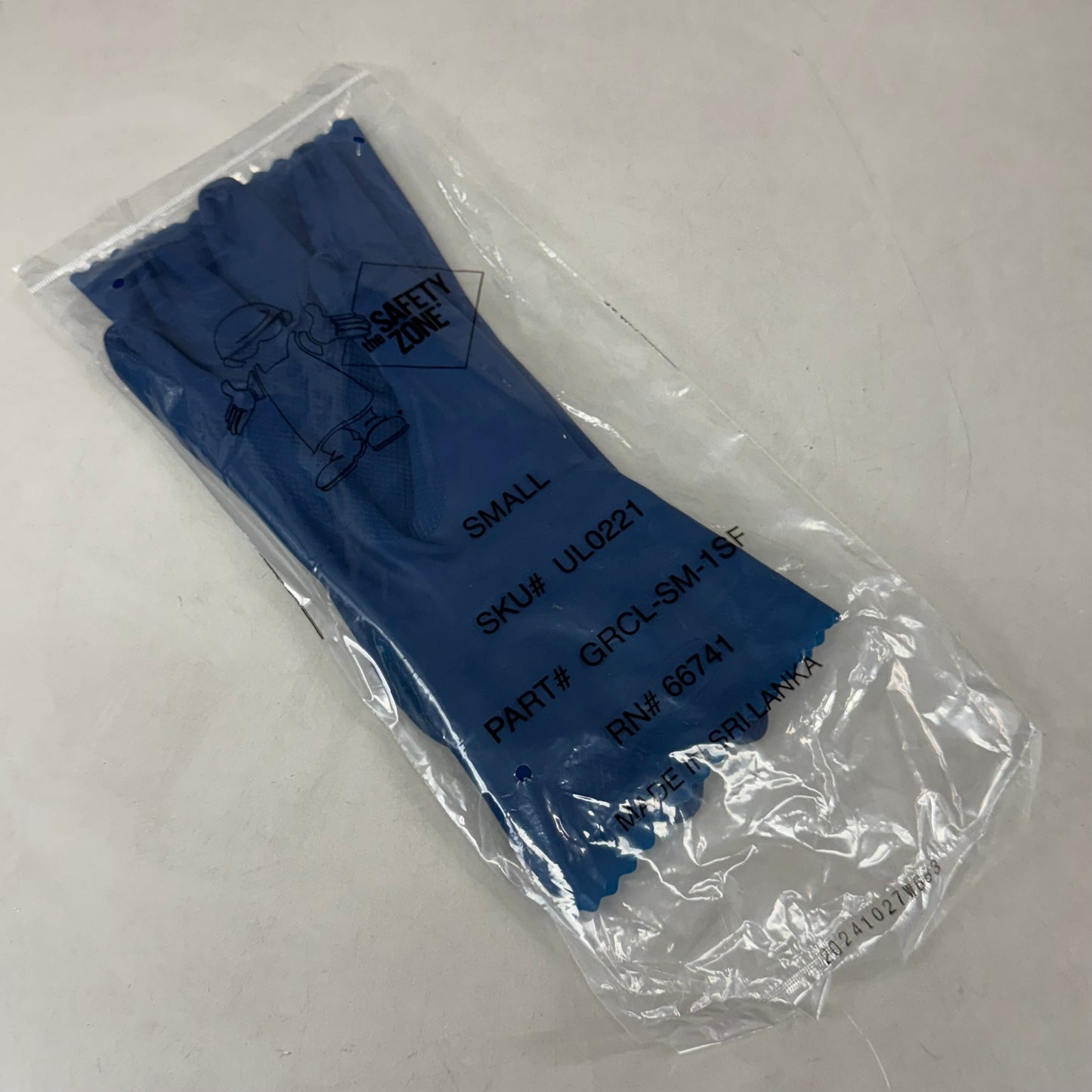 SAFETY ZONE (2 Pack, 24 Gloves) Unlined Latex Canner Gloves  Small Blue