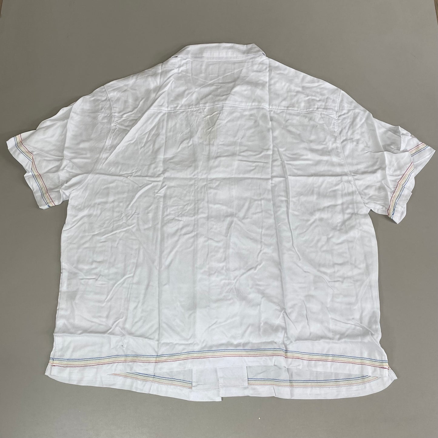 NO BOUNDARIES () All Gender Pride Boxy Fit Cropped Button Front Shirt Men's SZ 2XL