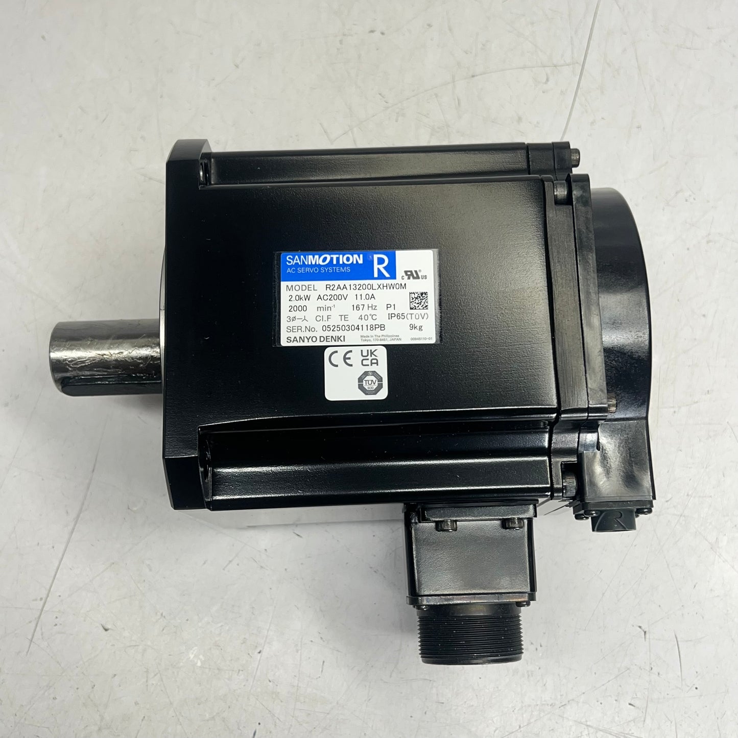 SANMOTION Ac Servo Motor W/ Cannon Plug 2.0 Rated Output Black R2AA13200LXHW0M