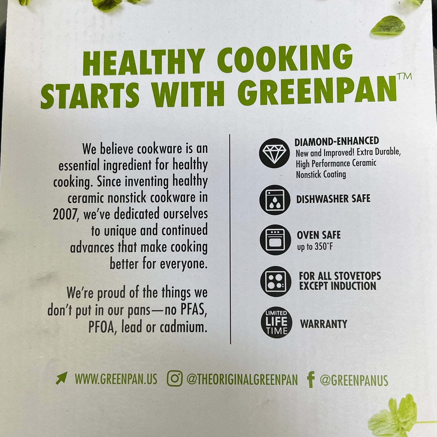 GREENPAN (3 PIECE) Rio Frying Pan Set Healthy Ceramic Diamond Enhanced Non Stick