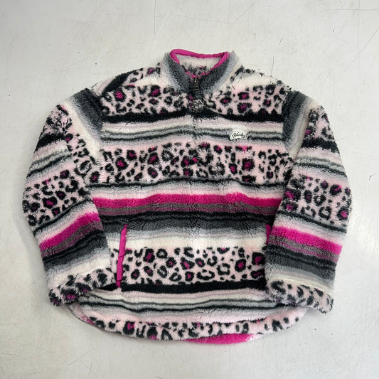 ZA@ HURLEY Girls Sherpa Printed Quarter-zip Jacket  Girls Sz S Multicolor 488365-A9X