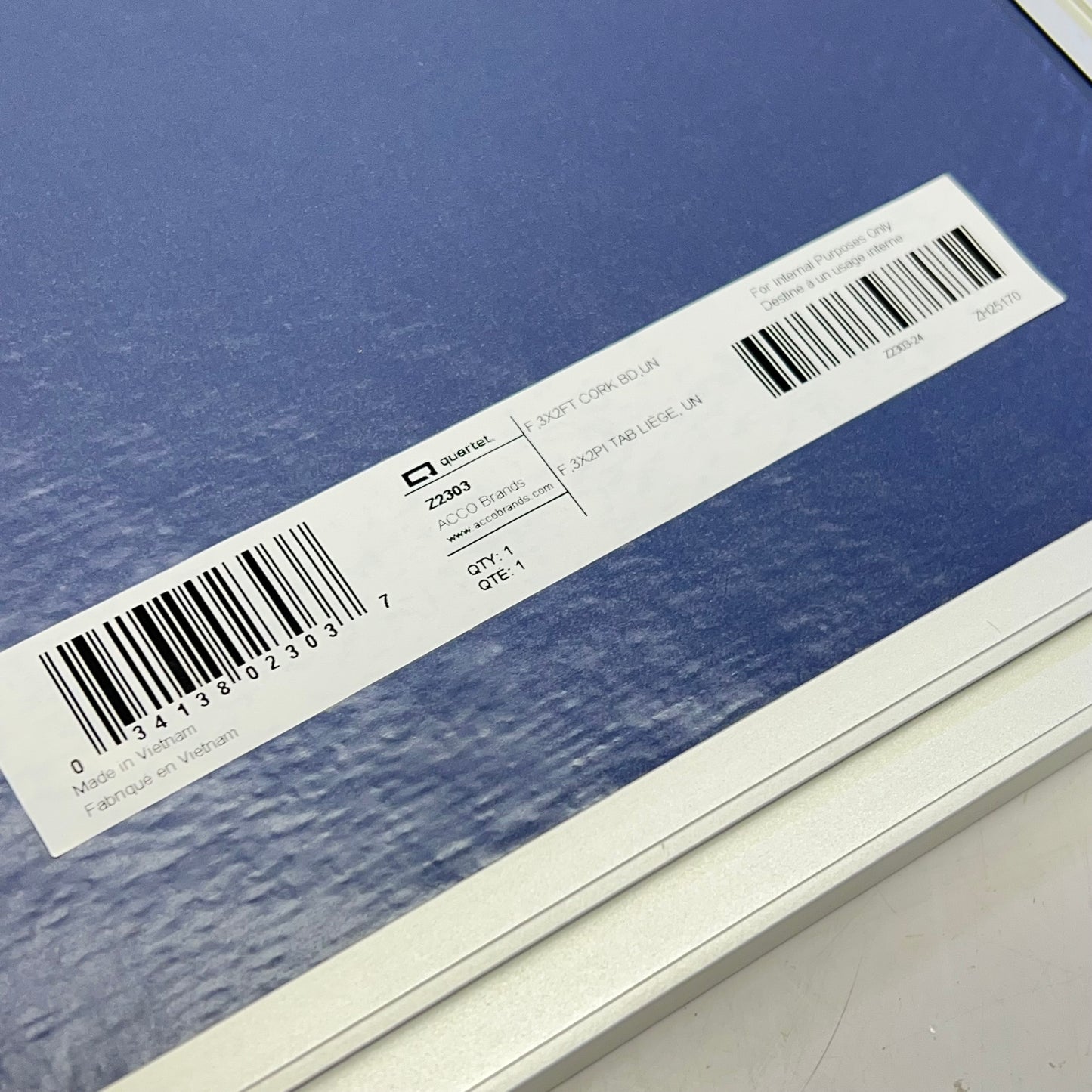 ZA@ QUARTET Framed Cork Bulletin Board 3'x2' Brown/Silver Z2303