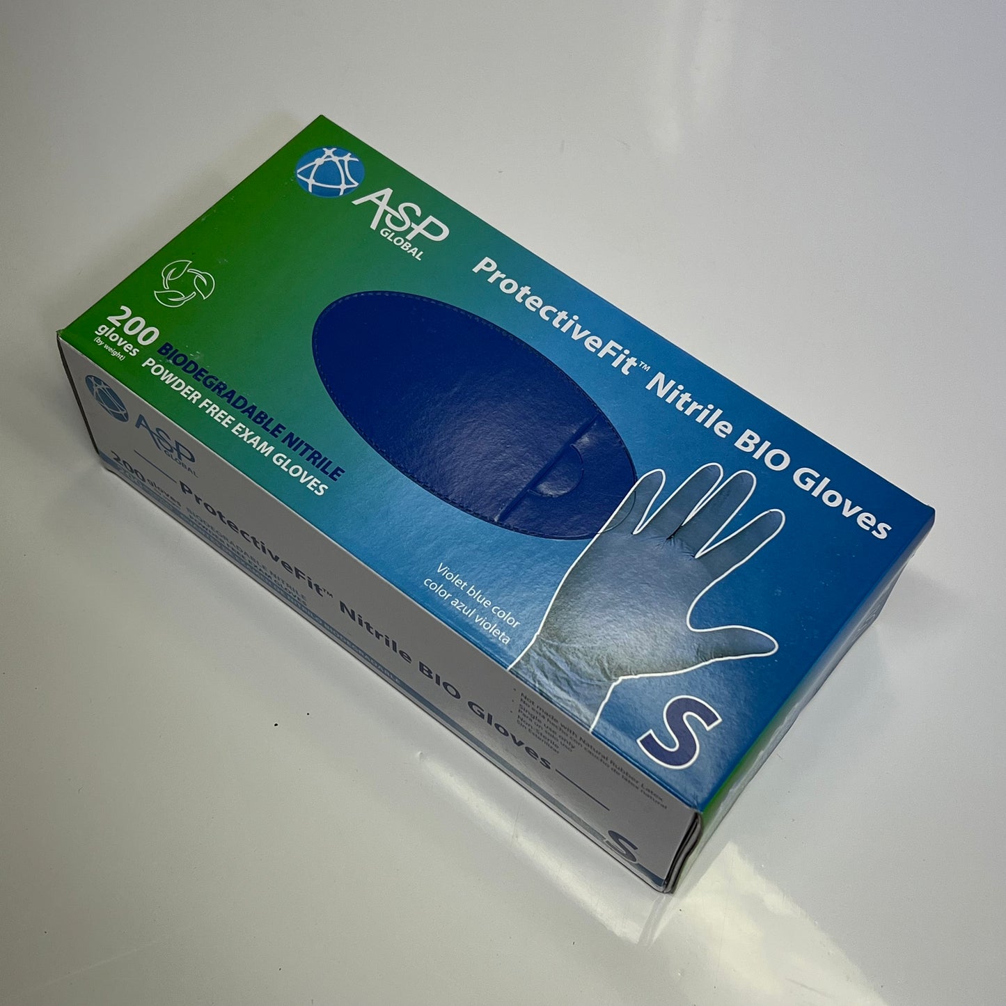 ASP (2 PACK, 200 EACH) Protective Fit BIO Exam Gloves Unisex Sz S PFG200S-BIO