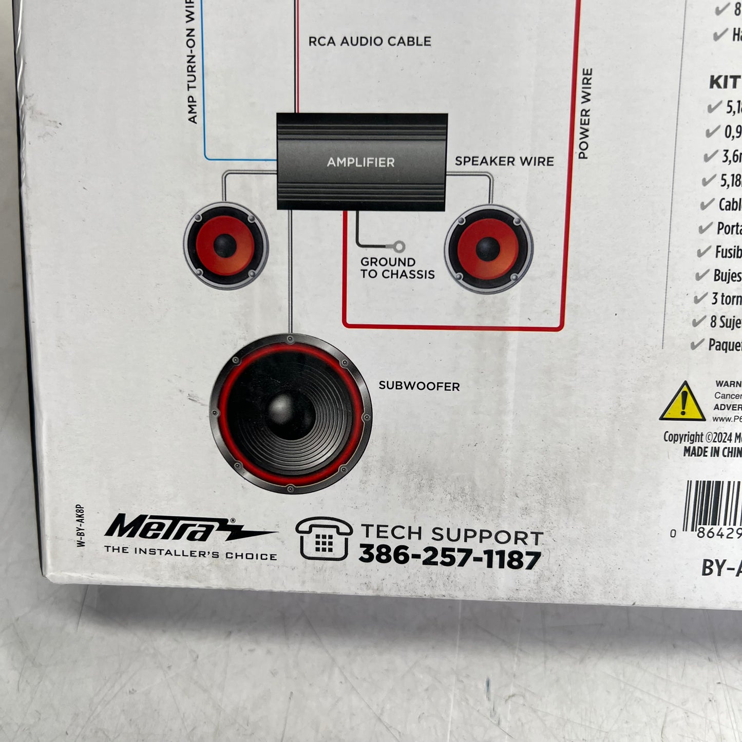METRA Complete Amp Kit 17" Power 3" Ground 20" Remote 8 AWG 40 AMP Red BY-AK8P