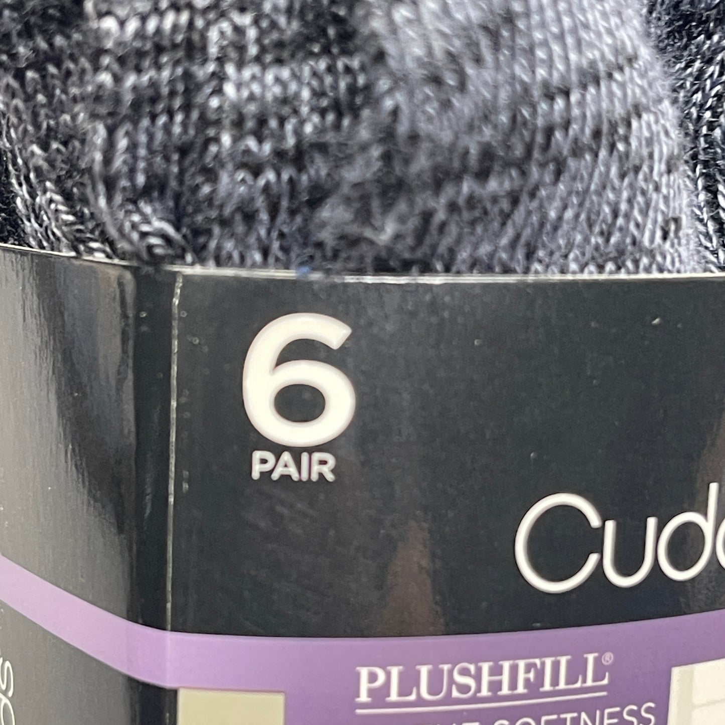 CUDDLE DUDS Super Soft Midweight Crew Socks 6 Pair Black Basic 2 Sz 4-10 (New)