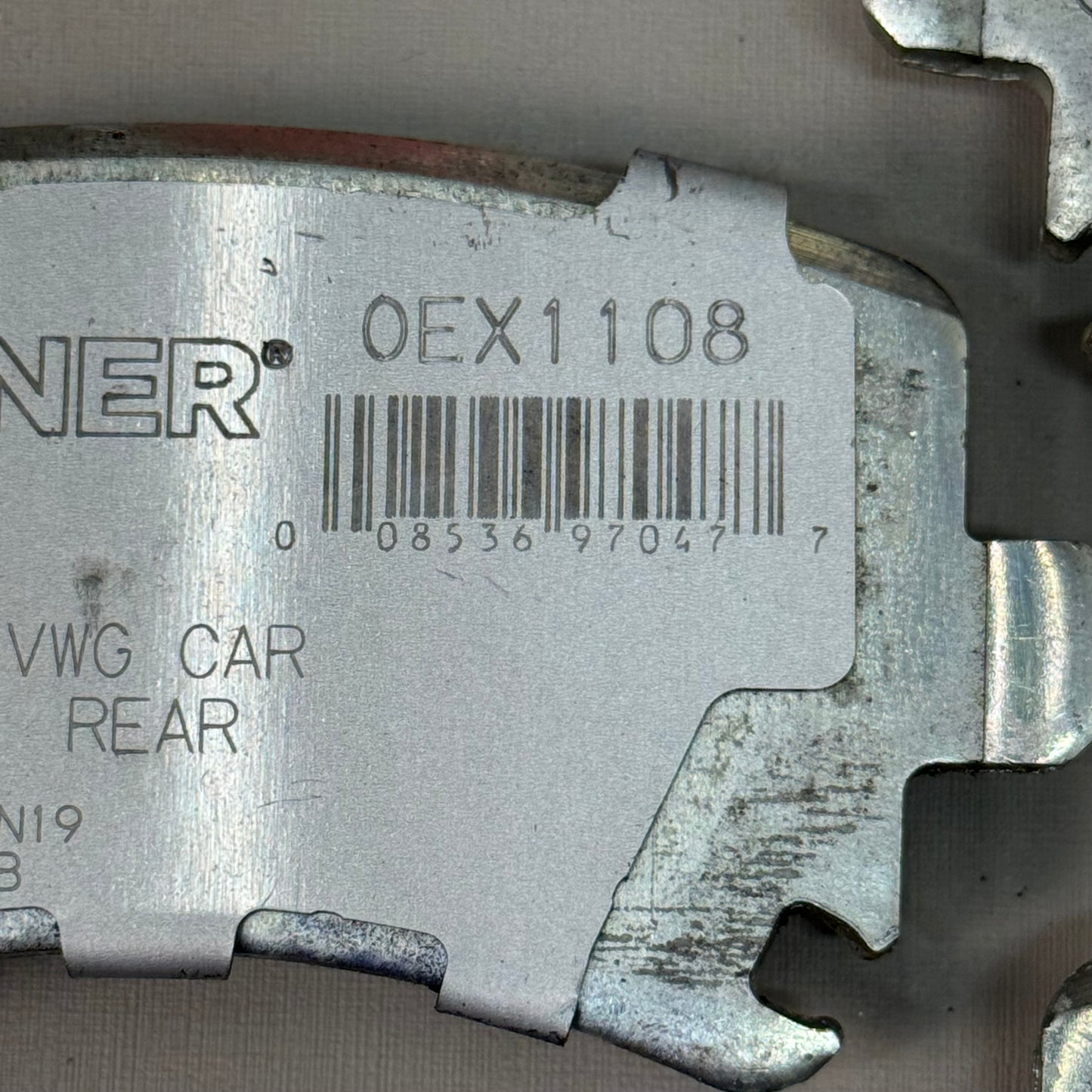 WAGNER OEx Ceramic Disc Brake Pad Set 4 1/2" x 2" Grey OEX1108