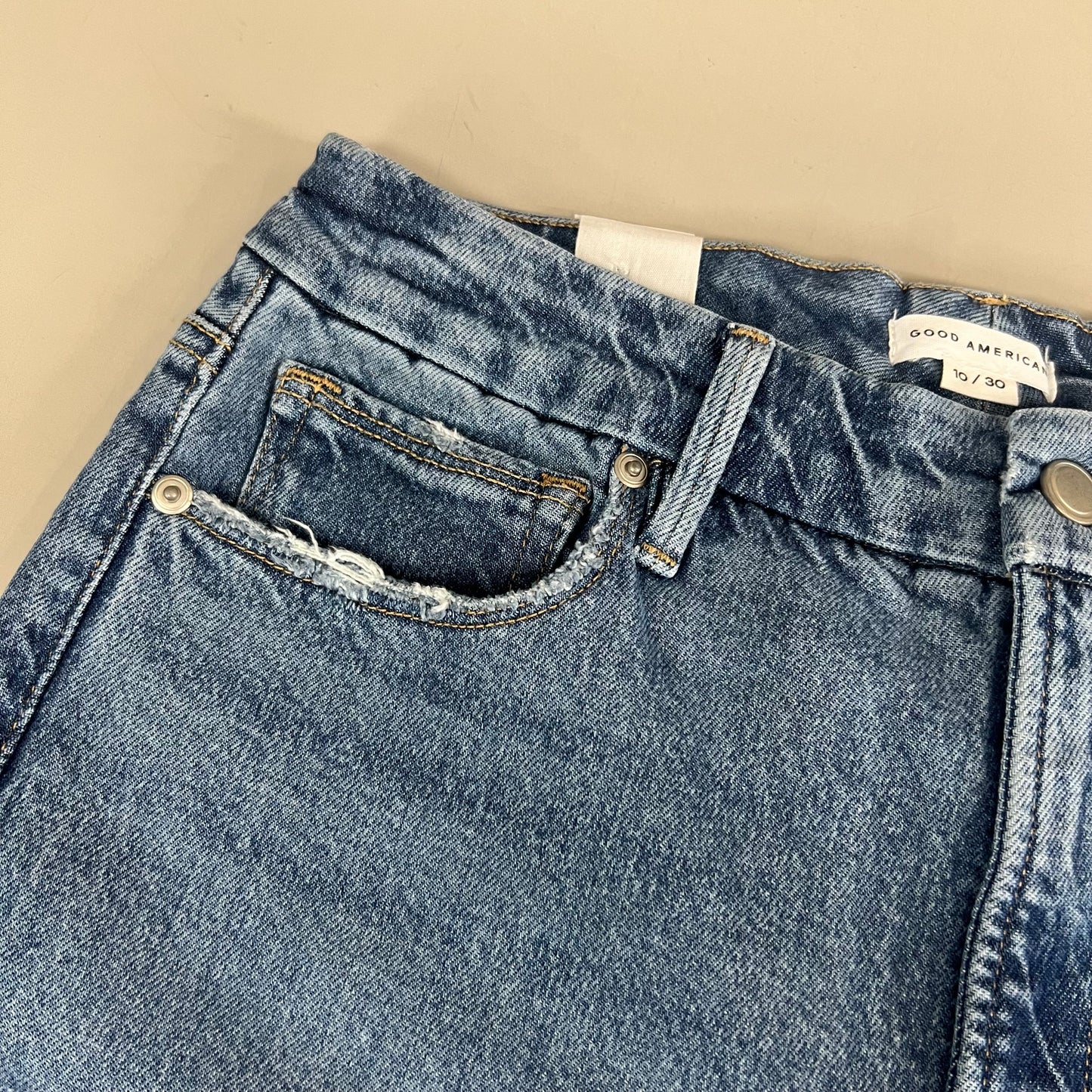 GOOD AMERICAN Good Classic Slim Bootcut High-Rise Jeans Women's Sz 10 Indigo627 GCLBDV220T