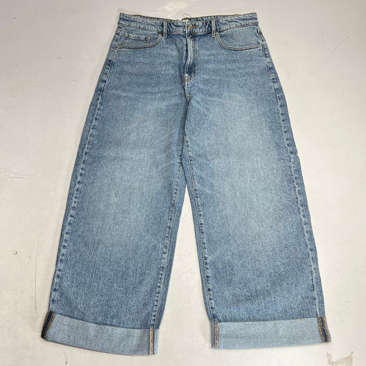 RW & CO Slouchy Mid-rise Jeans Cuffed Legs Women's Sz 33 Light Wash 490771