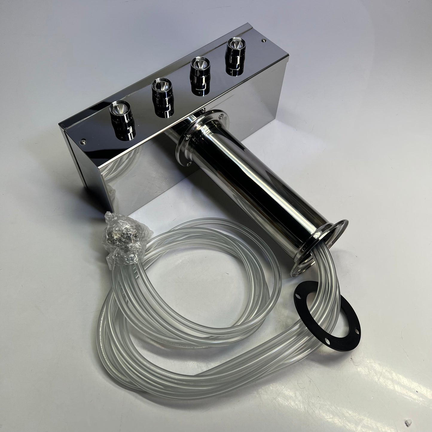 TALOS Stainless Steel 4-Tap Beer Tower W/ Column Chrome/Black 178TOWERQUAD