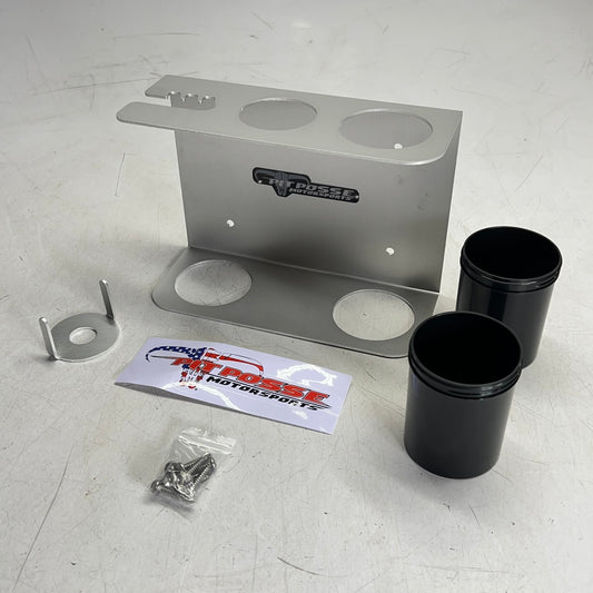 PIT POSSE Grease Gun Caddy Pre Drilled Mounting Holes W/ Hardware Silver PTM-572