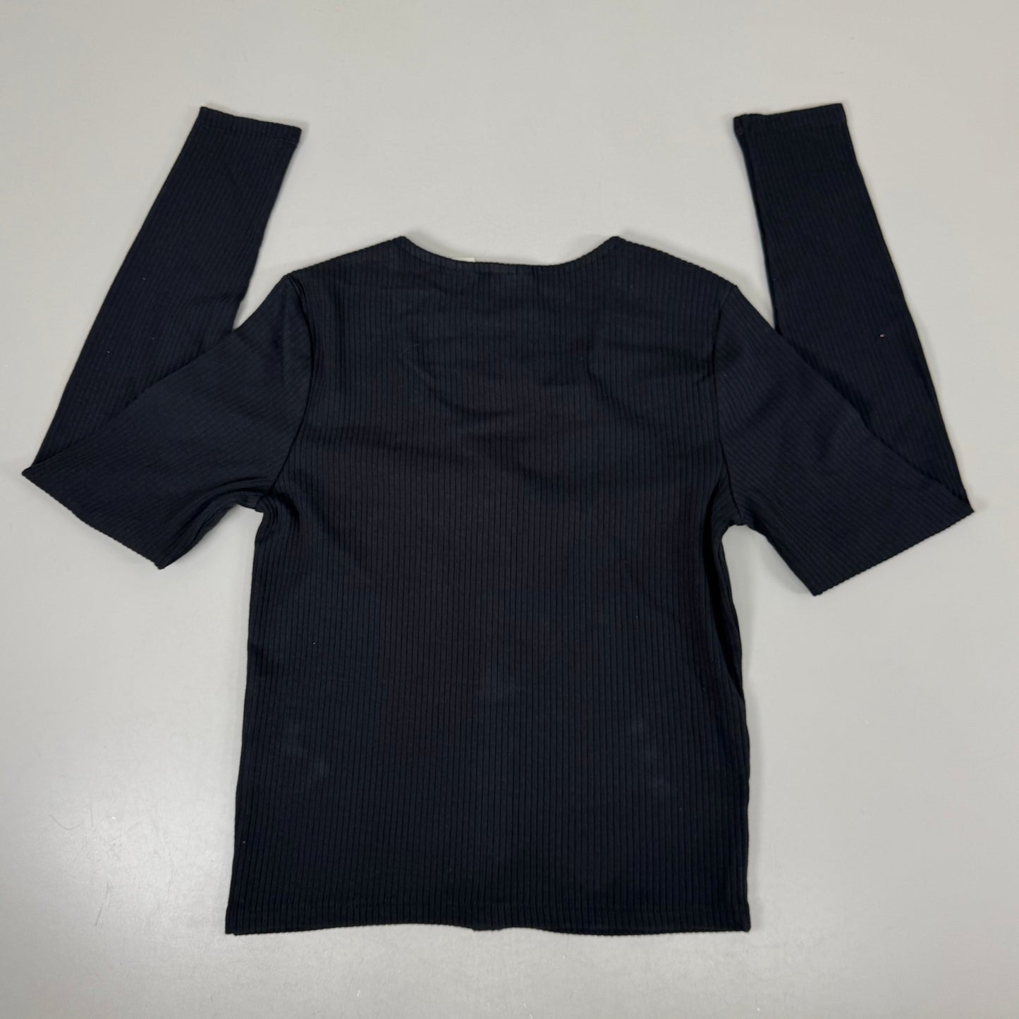 LEVI'S Muse Long Sleeve V-Neck T-Shirt Slim Fit Women's Sz XL Black A87830001